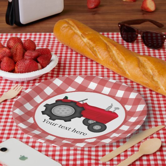 Assiettes En Carton Pays Partie Tracteur ajouter un texte (Pique-nique)