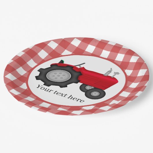 Assiettes En Carton Pays Partie Tracteur ajouter un texte (Angle)