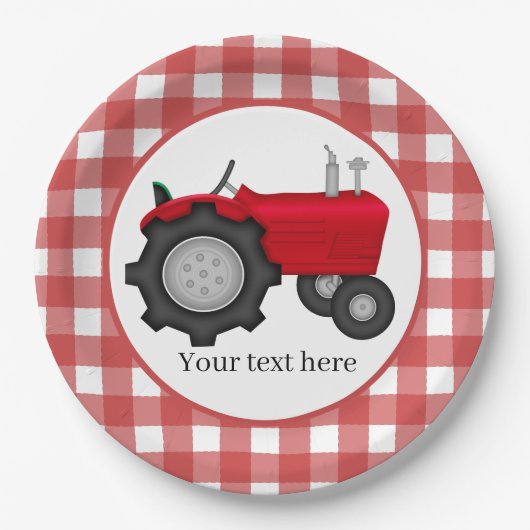 Assiettes En Carton Pays Partie Tracteur ajouter un texte (Devant)