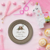 Assiettes En Carton Pays Russe Monogramme Arbre et Mariage de Burlap (Fête)