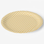 ASSIETTES EN CARTON PAYS RUSTIQUE JAUNE EN VICHY PLAQUE DE PAPIER (Angle)