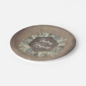 Assiettes En Carton Pays rustique | Mariage bois et verdure (Angle)