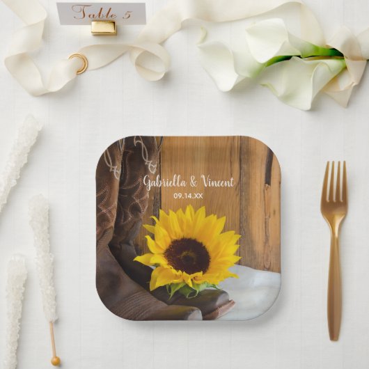 Assiettes En Carton Pays Sunflower Mariage Ouest (Mariage)