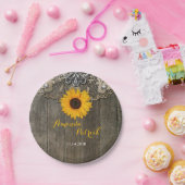 Assiettes En Carton Pays Tournesol Rustique Plaque Mariage (Fête)