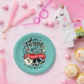 Assiettes En Carton Pays Twang rouge/noir ID464 (Fête)