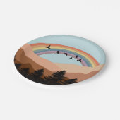 Assiettes En Carton Paysage Abstrait Arbres forestiers Arc-en-ciel et  (Angle)