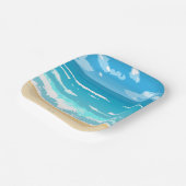 Assiettes En Carton Paysage côtier tropical d'Ocean Beach (Angulaire)