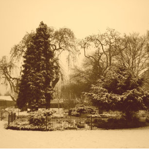 Assiettes En Carton paysage de neige paysage original sepia photo