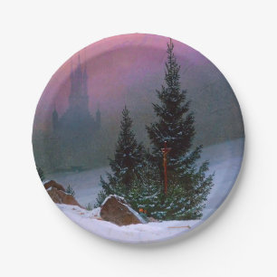 Assiettes En Carton Paysage d'hiver Caspar David Friedrich