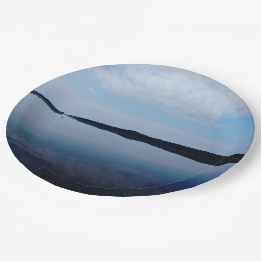 Assiettes En Carton Paysage du lac, Plaques en papier 9" (Angle)