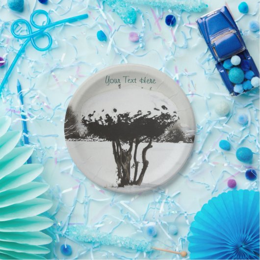 Assiettes En Carton paysage festif unique scène de neige à noël (Fête)