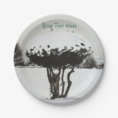 Assiettes En Carton paysage festif unique scène de neige à noël (Devant)