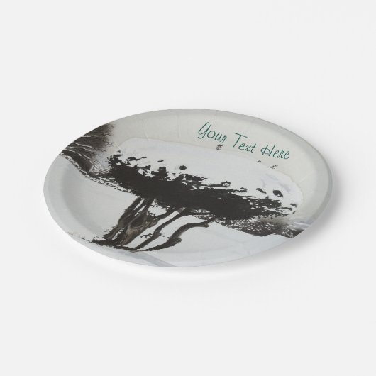 Assiettes En Carton paysage festif unique scène de neige à noël (Angle)