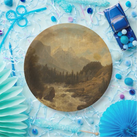 Assiettes En Carton Paysage forestier (par Josef Kriehuber) (Fête)