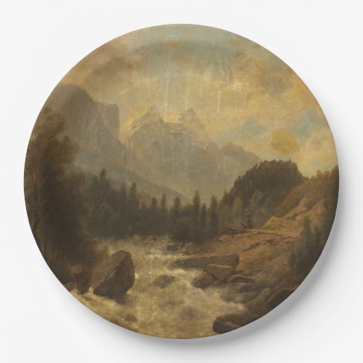 Assiettes En Carton Paysage forestier (par Josef Kriehuber) (Devant)