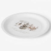 Assiettes En Carton Paysage hivernal de Noël (Angle)