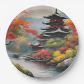 Assiettes En Carton Paysage japonais (Devant)