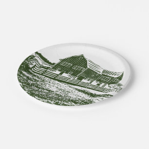 Assiettes En Carton Paysage rural maison de ferme de style coupe