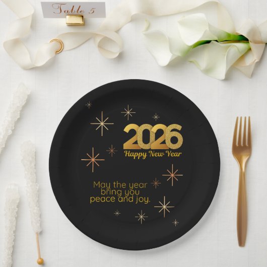 Assiettes En Carton Peace and Joy 2026 Paper Plate (Mariage)