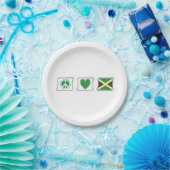 Assiettes En Carton Peace Heart Jamaïque Papier Plaques (Fête)