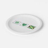 Assiettes En Carton Peace Heart Jamaïque Papier Plaques (Angle)
