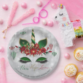 Assiettes En Carton Peace Hope and Love Visage Unicorn (Fête)