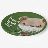 Assiettes En Carton Peace Hope Joy Ours Masqué (Angle)