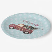 Assiettes En Carton Peace Love & Joy Toy Camion Joyeux Noël (Angle)