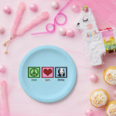 Assiettes En Carton Peace Love Pandas (Fête)