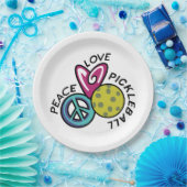 Assiettes En Carton Peace Love Pickleball (Fête)