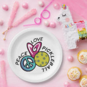 Assiettes En Carton Peace Love Pickleball (Fête)
