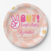 Assiettes En Carton Peace Out Chiffres simples Filles 10e anniversaire (Devant)