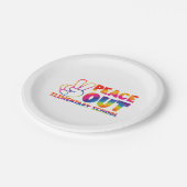 Assiettes En Carton Peace Out Élémentaire École Tie Dye Dernier jour (Angle)