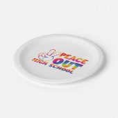 Assiettes En Carton Peace Out High School Tie Dye Dernier Jour De L'Éc (Angle)