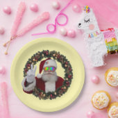Assiettes En Carton Peace Santa Wreath Plate (Fête)