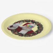 Assiettes En Carton Peace Santa Wreath Plate (Angle)