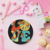 Assiettes En Carton PEACE SIGN LOVE 60s 70s Tie Dye Hippie Halloween C (Fête)