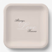 Assiettes En Carton Peach Blush Love Toujours Mariage (Recto)