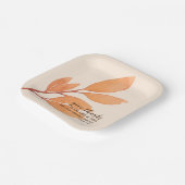 Assiettes En Carton Peach Gold Aquarelle Donnez Merci Écriture (Angulaire)