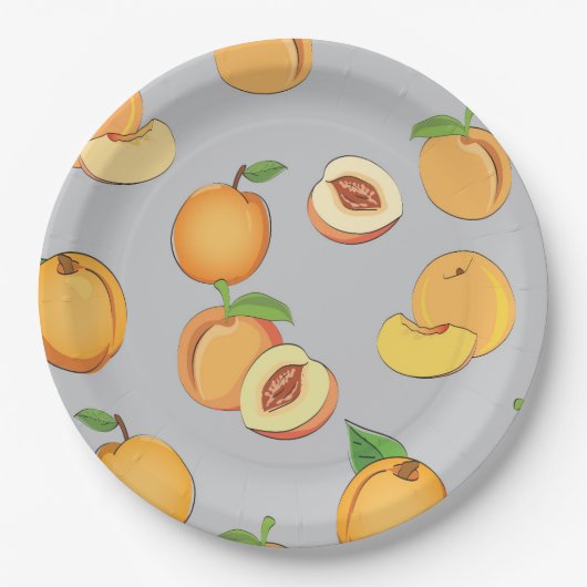 Assiettes En Carton Peach Pattern 6 (Devant)
