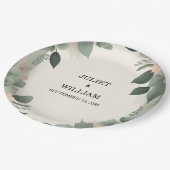 Assiettes En Carton Peach Peach Mint Moss Sage Green Mariage (Angle)