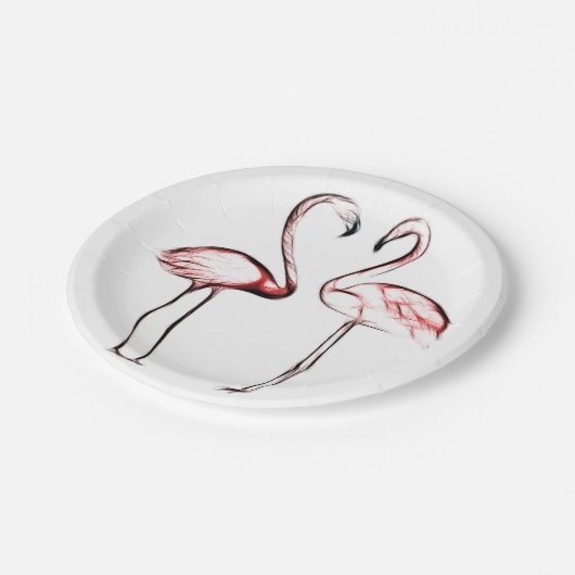 Assiettes En Carton Peach Pink Flamants roses Flamant rose Chic Pool t (Angle)