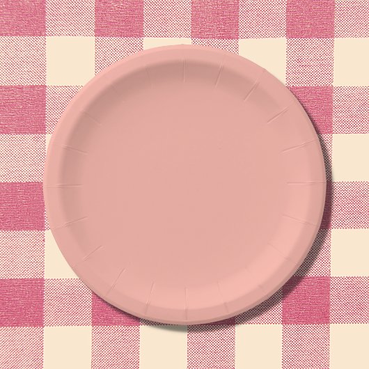 Assiettes En Carton Peachy rose couleur solide