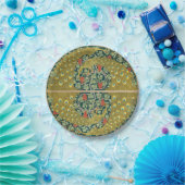 Assiettes En Carton Peacock Art Nouveau Style rond design complexe (Fête)