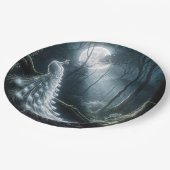 Assiettes En Carton Peacock Blanc Dans La Forêt Lune (Angle)