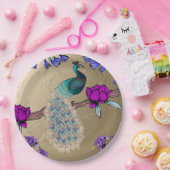 Assiettes En Carton Peacock En Or (Fête)