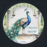 Assiettes En Carton Peacock Mehndi jasmine mariage indien<br><div class="desc">Peacock et jasmine Mehndi mariage indien assiettes personnalisées en papier,  un paon étonnant dans le jardin de jasmin,  jasmine gajra et lampadaires vintages plaques mehndi,  ajoutent une touche personnalisée à votre décor de table de fonction.</div>
