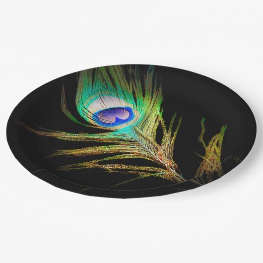 Assiettes En Carton Peacock moderne (Angle)