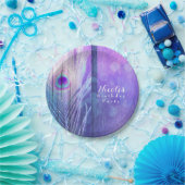 Assiettes En Carton Peacock Plumes violet Glam Boho Chic Personnalisé  (Fête)