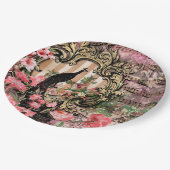 Assiettes En Carton Peacock rose Mariage français fournitures Plaques (Angle)